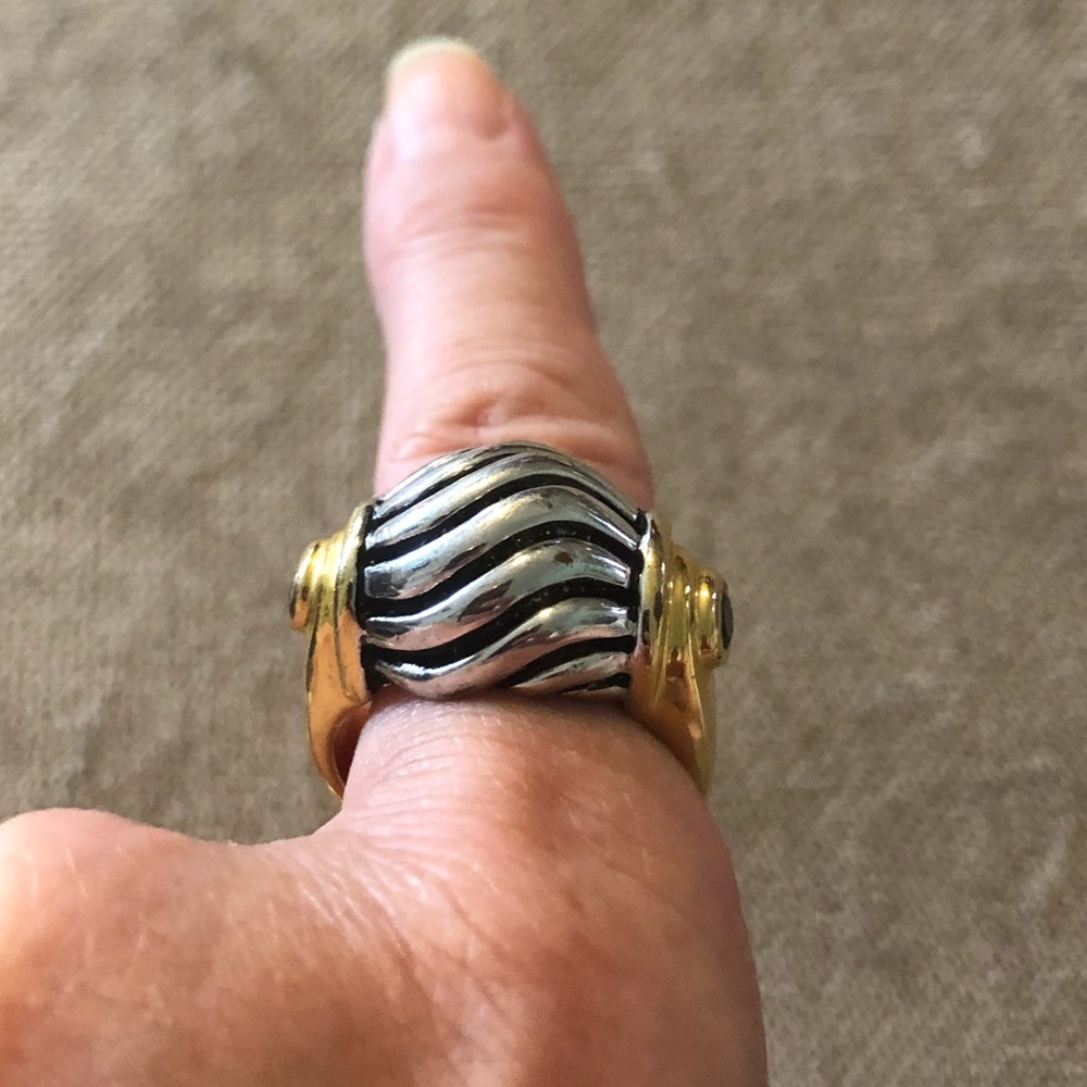 18K EG Gold/Silver Tone Ring